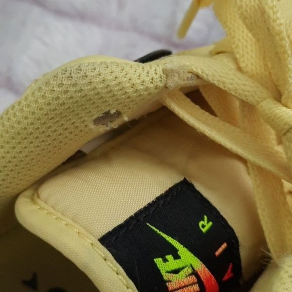 Nike Air Force 1 Yellow Neon Removable Swish Low Top Mens Sneakers Size 8.5 - Picture 10 of 16